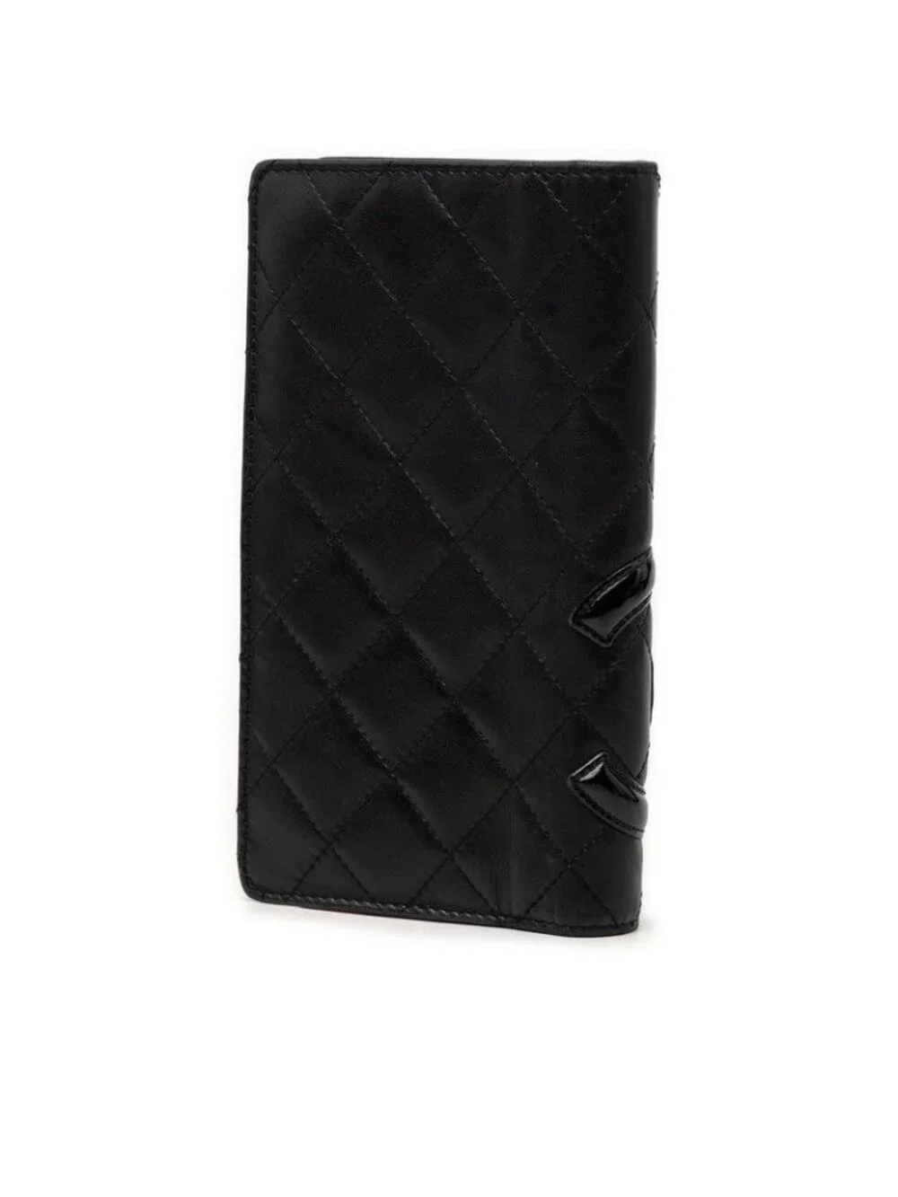 Chanel Cambon Line CC Logo Wallet Black Leather